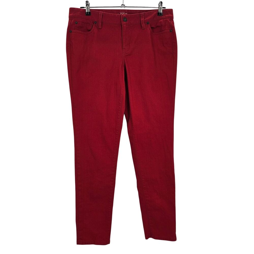 LOFT Red Skinny Jeans